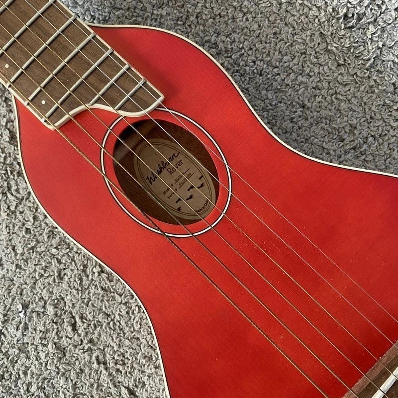 Washburn Rover RO10SK 34 Inch Travel Guitar in Red, Spruce Top, Rosewood