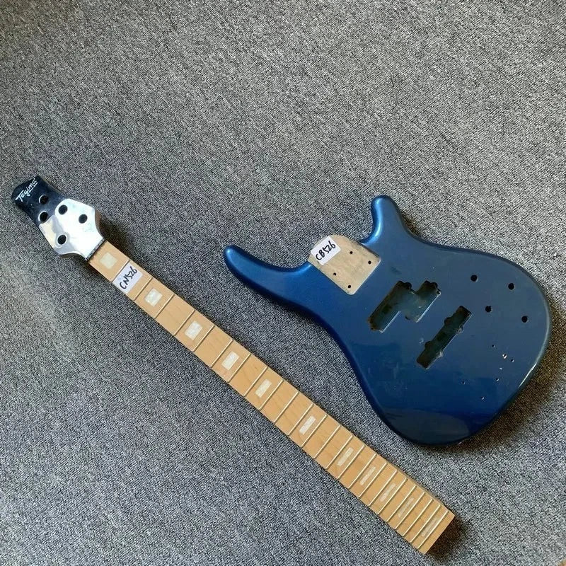 Blue Basswood 5 String Bass Body with Maple Neck