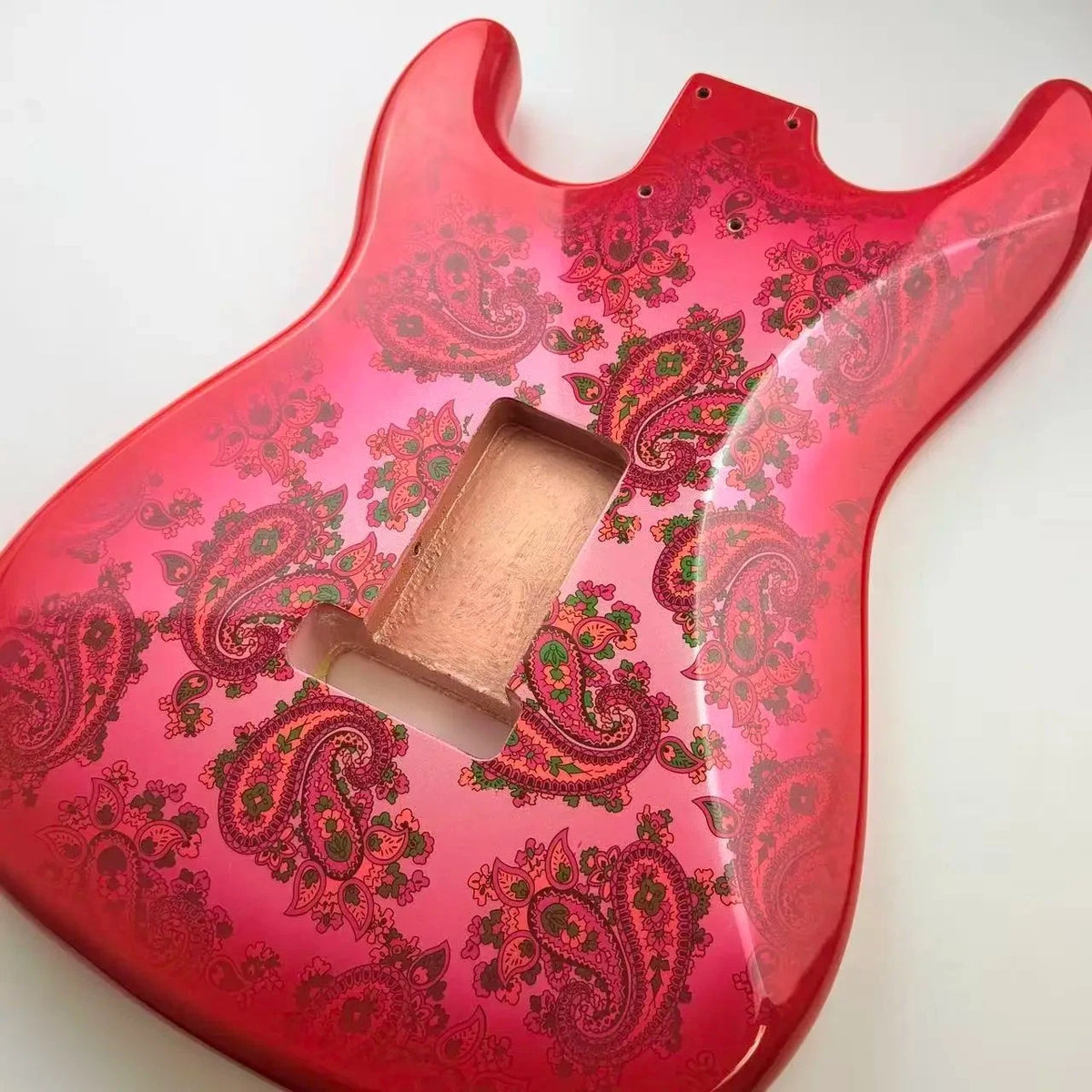 Alder Wood Red Paisley Guitar Body Fit ST