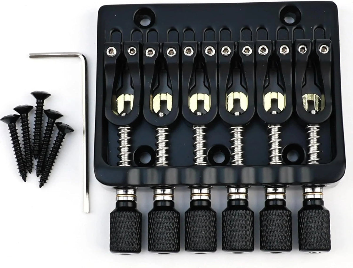 6 String Headless Guitar Fixed Bridge System in Black
