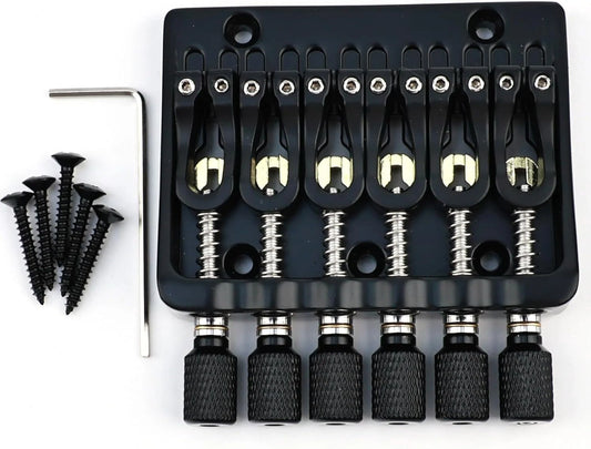 6 String Headless Guitar Fixed Bridge System in Black