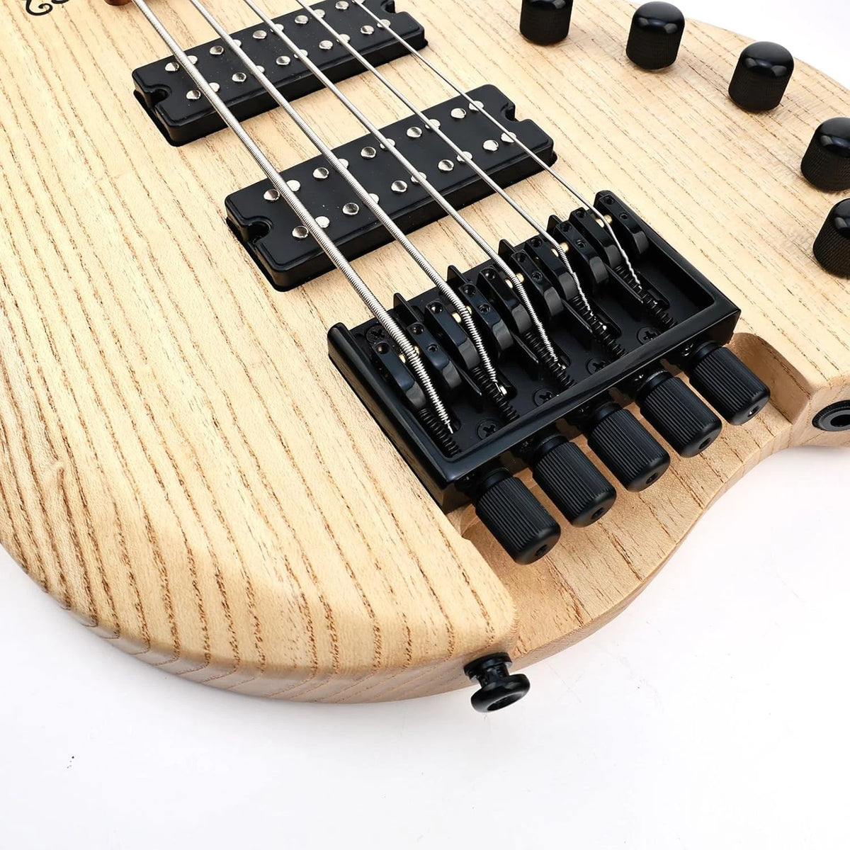 Black 5 String Headless Bass High Mass Fixed Bridge System