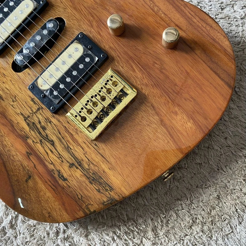 Sakura Burl Wood Top Electric Guitar, Mahogany Body, Rosewood Fingerboard