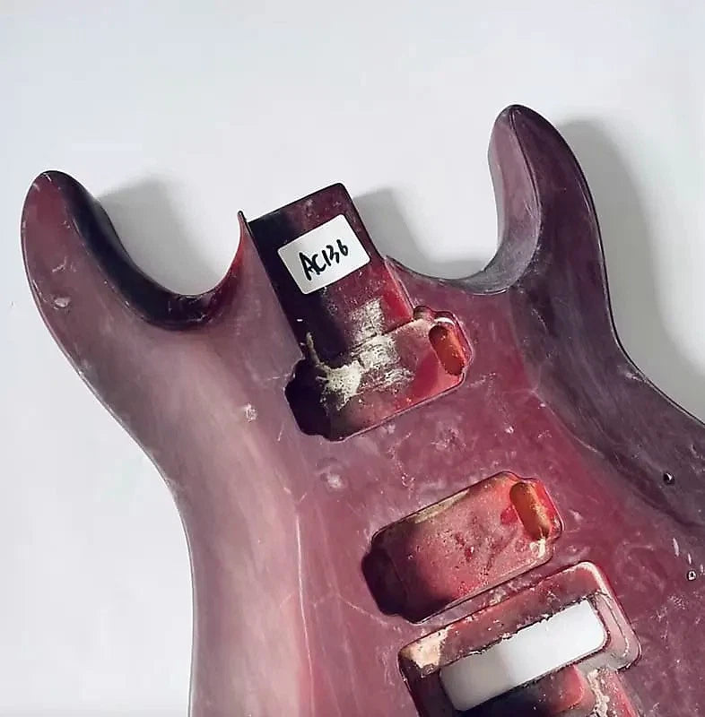 Red Finish HH Basswood Electric Guitar Body