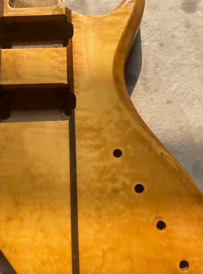 Vintage Mahogany Wood Guitar HH Body with Tiger Maple Fit BICH DIY Project