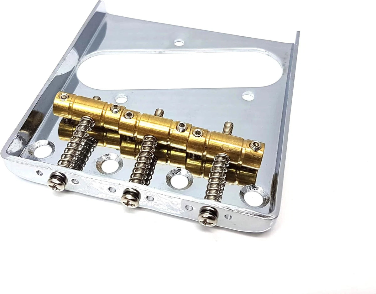 Chrome Left Handed Guitar Ashtray Bridge Brass Saddles Fit Telecaster Tele