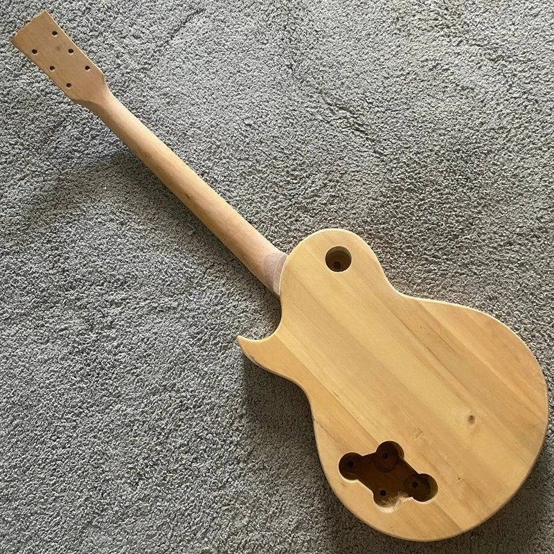 Single Cut Electric Guitar DIY Project in Natural Mahogany Veneer