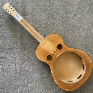 Unfinished Dobro Resonator Guitar, Maple Top Body with Neck DIY Project
