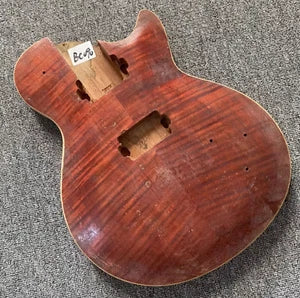 Mahogany Wood DIY Project Guitar Body with Veneer Tiger Maple Top Fit Les Paul
