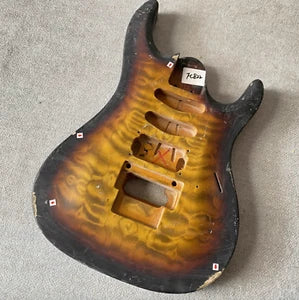 HSS Tobacco Burst Alder Wood Guitar Body Quilted Maple Top DIY Project