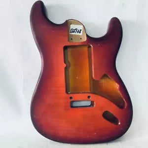 Red Burst Tiger Maple Top Guitar Ash Wood Body Fit Strat Stratocaster