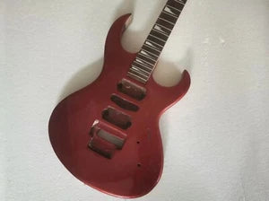 Red HSH Guitar DIY Project Body with Maple Neck, Rosewood Fingerboard