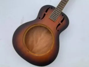 Sunburst Dobro Resonator Guitar DIY Project, Maple Neck, Rosewood Fingerboard