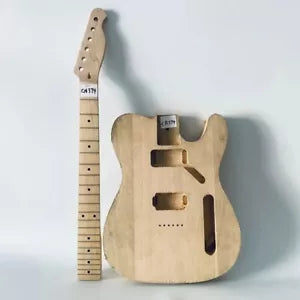 1 Set Unfinished Basswood Guitar HH Body with Maple Neck