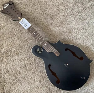 Black 8 String Mandolin, Spruce and Mahogany Body, 24 Frets Rosewood Fretboard