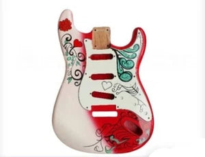 Flowers Top Alder Wood SSS Guitar Body Fit Strat Guitars
