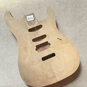 Mahogany Wood HSS Guitar Body with Tiger Maple Top DIY Project