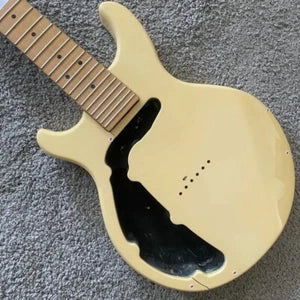 Cream Left Handed 6 String Mandolin Guitar, Maple Neck and Fingerboard