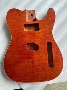 Mahogany Wood Guitar Single Cut Body with Tiger Maple Top Fit Telecaster Tele