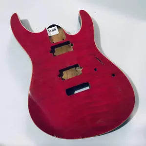 Red HH Tiger Maple Top Mahogany Guitar Body DIY Project