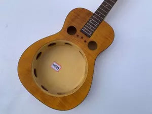 DIY Project Tiger Maple Top Dobro Resonator Guitar Body, Rosewood Fretboard Neck