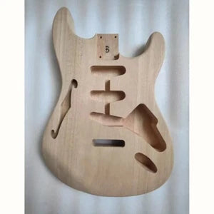 Mahogany Wood F Hole SSS Guitar Body Fit Stratocaster Strat