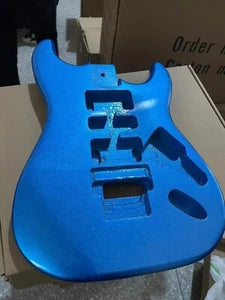 Metallic Blue HSH Guitar Poplar Wood Body Fit Stratocaster with Locking bridge