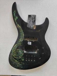Black Basswood 4 String Electric Bass Body DIY Project
