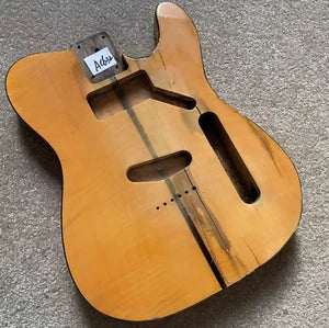 Ash Wood Guitar Single Cut Body with Tiger Maple Top Fit Telecaster Tele