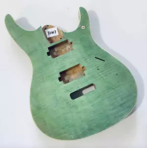HH Green Veneer Tiger Maple Top Guitar Mahogany Body DIY Project