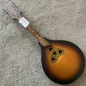 Tobacco Burst 8 String Mandolin Body with Neck, Rosewood Fingerboard DIY Project