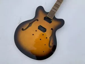 Semi Hollow Jazz Guitar Sunburst Body with Maple Neck DIY Project