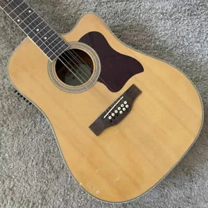 12 String Electric Acoustic Guitar Spruce Maple Plywood Body, with Neck