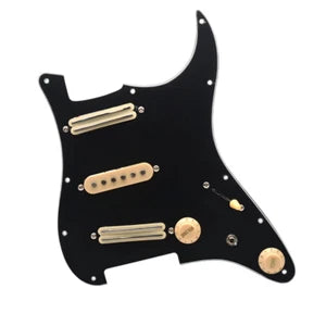 Black Guitar SSS Loaded Prewired Pickguard Alnico Pickups Fit Strat Stratocaster