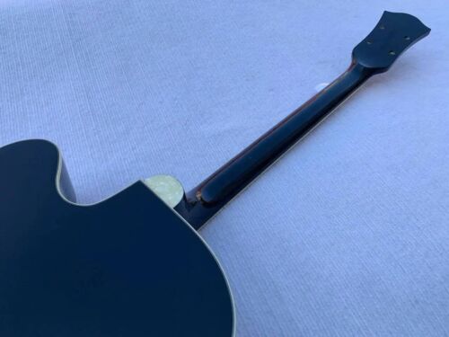 Black Archtop Hollow Body 4 String Jazz Bass Body with Maple Neck