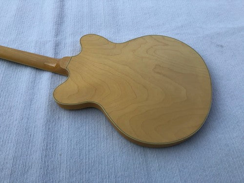 Gloss Black DIY Jazz Guitar Semi Hollow Body with Maple Neck, Rosewood Fretboard