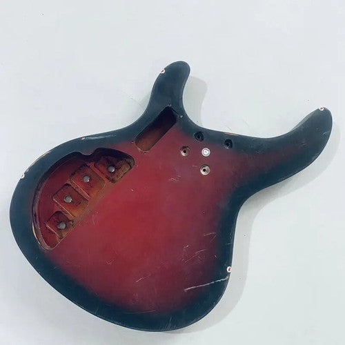 Red Burst DIY Project Basswood Electric Bass Guitar Body DIY Project