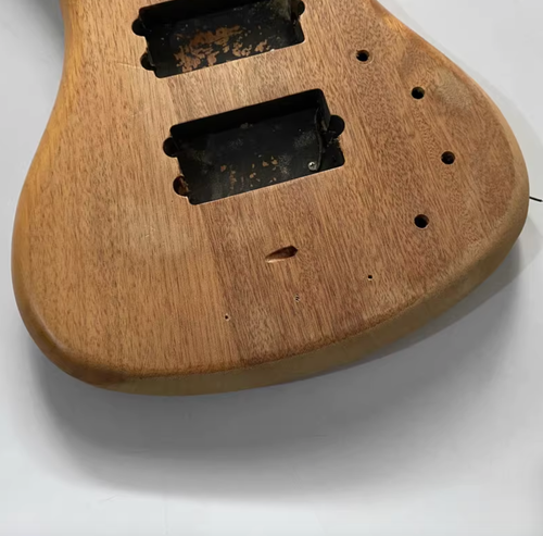 Solid Mahogany Wood 4 String Bass Body DIY Project
