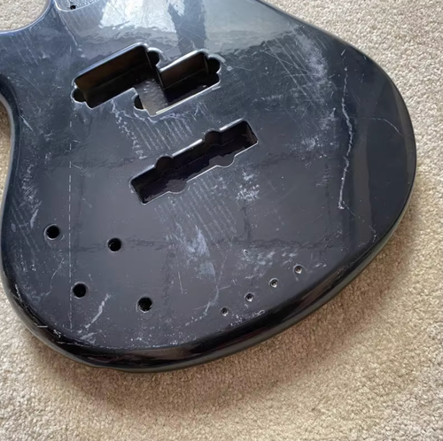 Black 4 String Left Handed Basswood Bass Body DIY Project