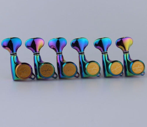 6R Rainbow Guitar Lock Machine Heads Tuners For Fender Tele Strat