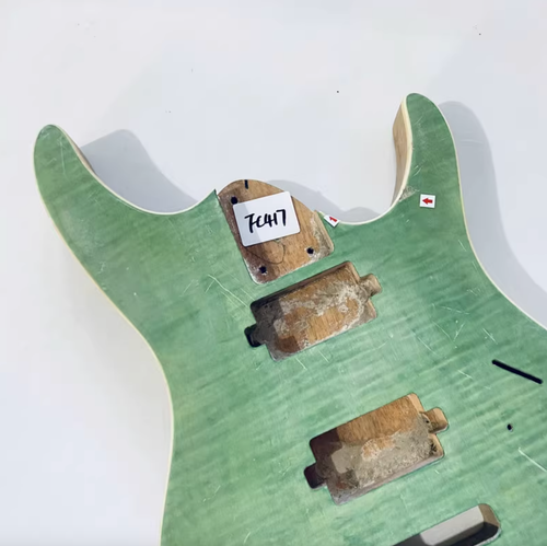 HH Green Veneer Tiger Maple Top Guitar Mahogany Body DIY Project
