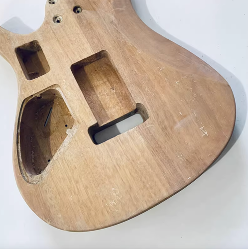 HH Green Veneer Tiger Maple Top Guitar Mahogany Body DIY Project