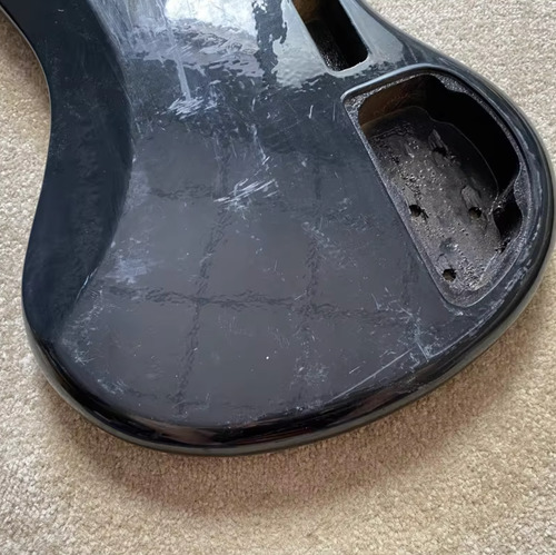 Black 4 String Left Handed Basswood Bass Body DIY Project