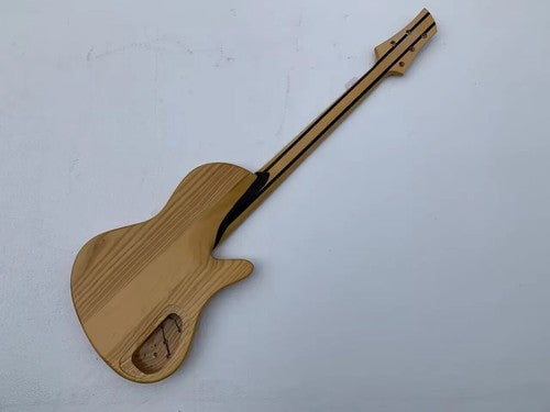 Left Handed 5 String Ash Wood Bass Body with Neck Through, Rosewood Fretboard