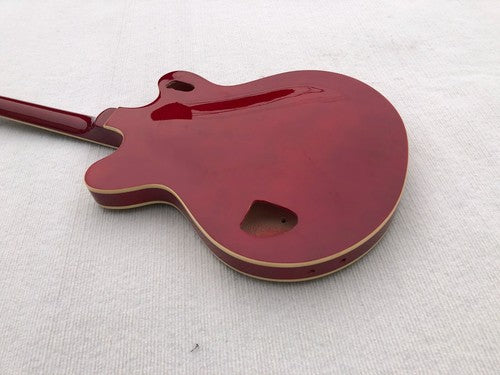 Red Tiger Maple Top Jazz Guitar Semi Hollow Body Maple Neck Rosewood Fingerboard