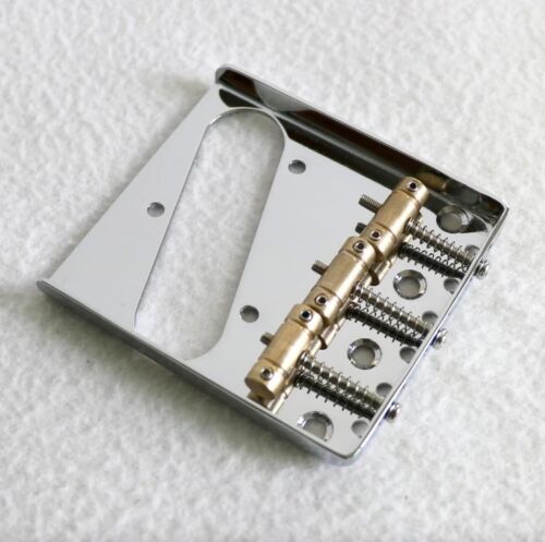 Chrome Left Hand Guitar Bridge with Brass Saddles For Fender Telecaster Tele