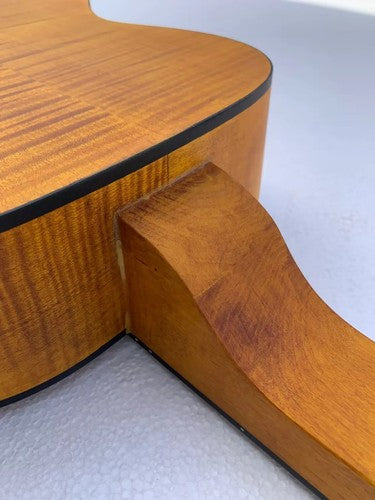 DIY Project Tiger Maple Top Dobro Resonator Guitar Body, Rosewood Fretboard Neck