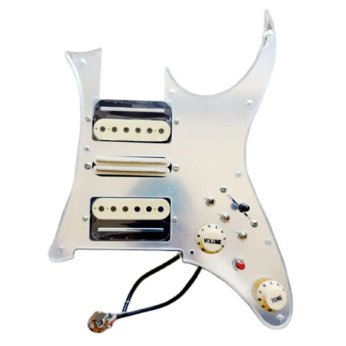 Prewired HSH Silver Mirror Pickguard Zebra Pickup 7 Way Switch Welding Harness For Fender Stratocaster Strat