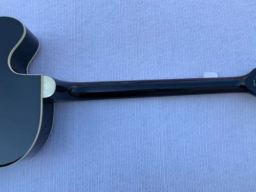 Black Archtop Hollow Body 4 String Jazz Bass Body with Maple Neck