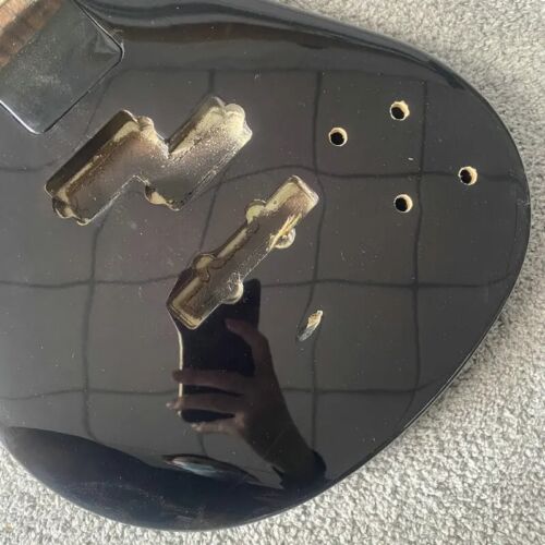 Harley Benton Black 4 String Electric Bass, Maple Neck, Basswood Body